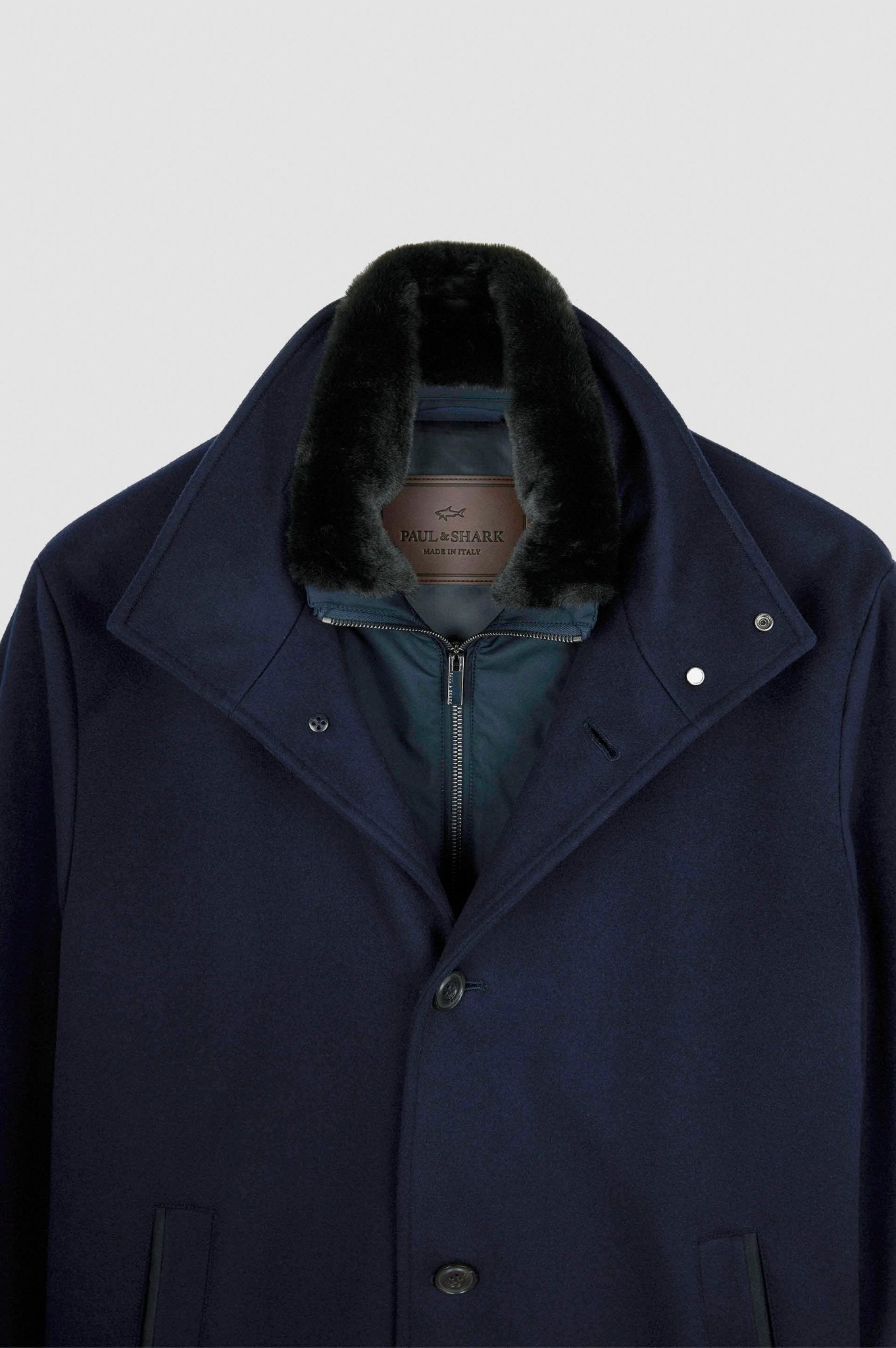 PAUL & SHARK Loro Piana Cashmere Car Coat NAVY - Henry Bucks