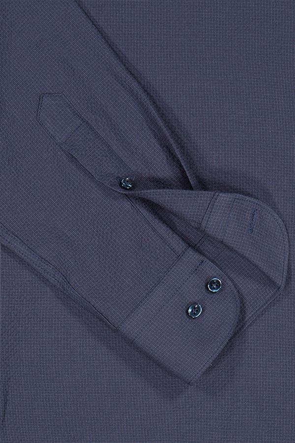 PAUL & SHARK Seersucker Cotton Shirt NAVY - Henry Bucks