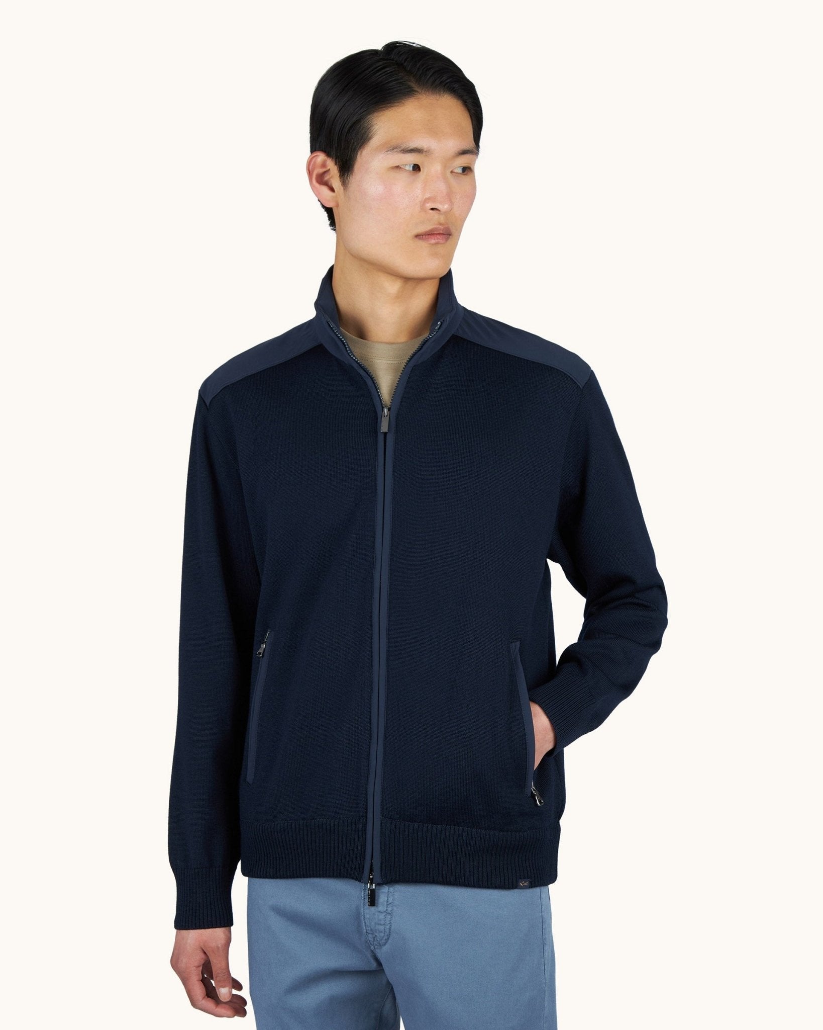 PAUL & SHARK Typhoon® Wool ZIP Sweater NAVY - Henry Bucks
