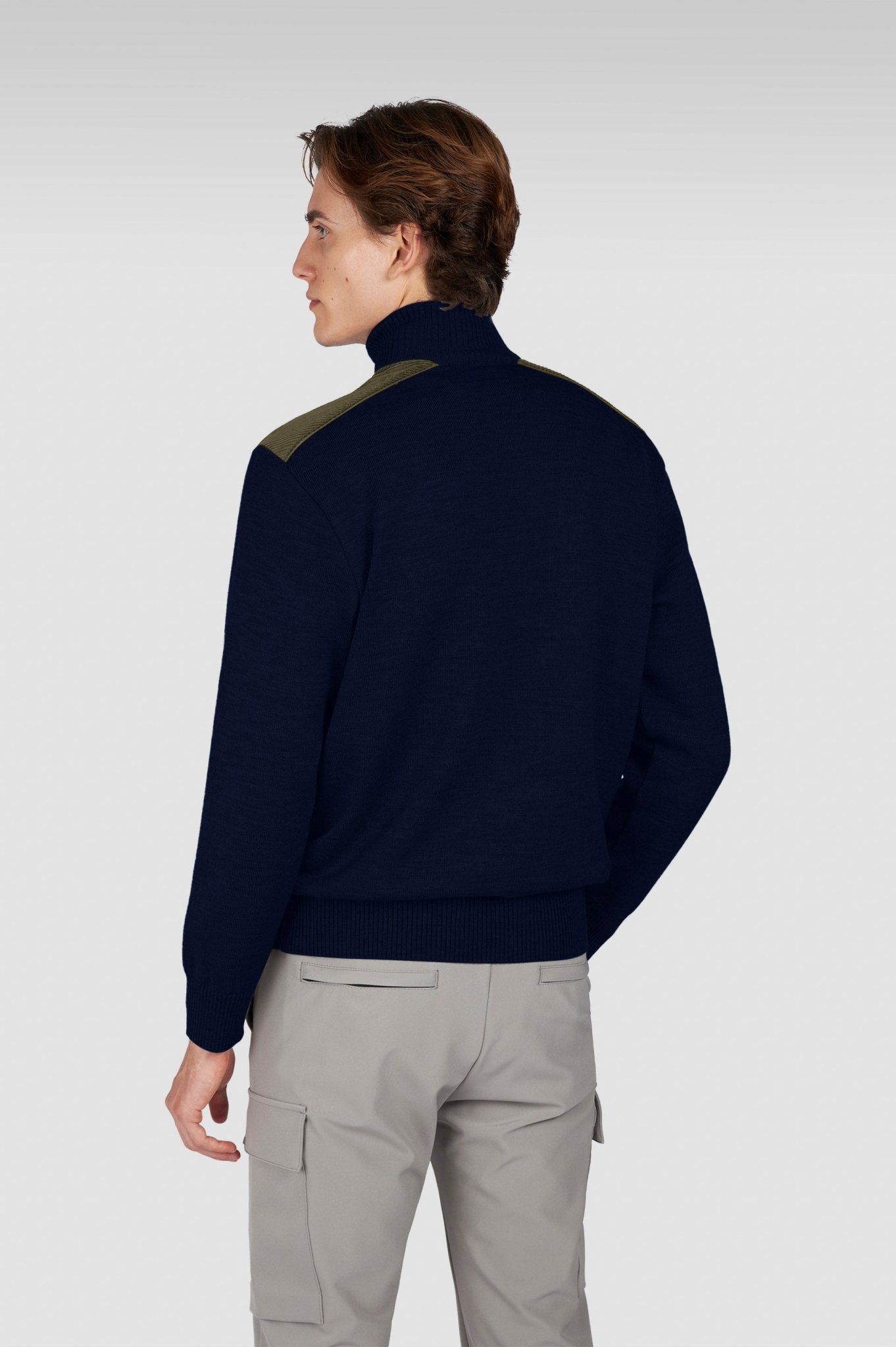 PAUL & SHARK Wool Velvet Half Zip Sweater NAVY - Henry Bucks