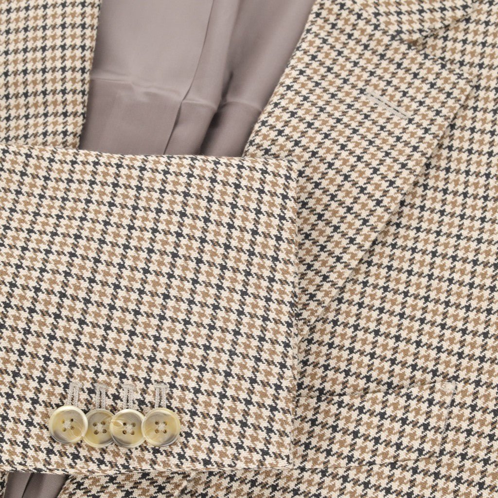 Sartorial Edge Rogna Houndstooth Virgin Wool Blazer BEIGE - Henry Bucks