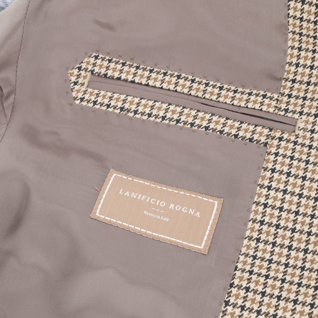 Sartorial Edge Rogna Houndstooth Virgin Wool Blazer BEIGE - Henry Bucks