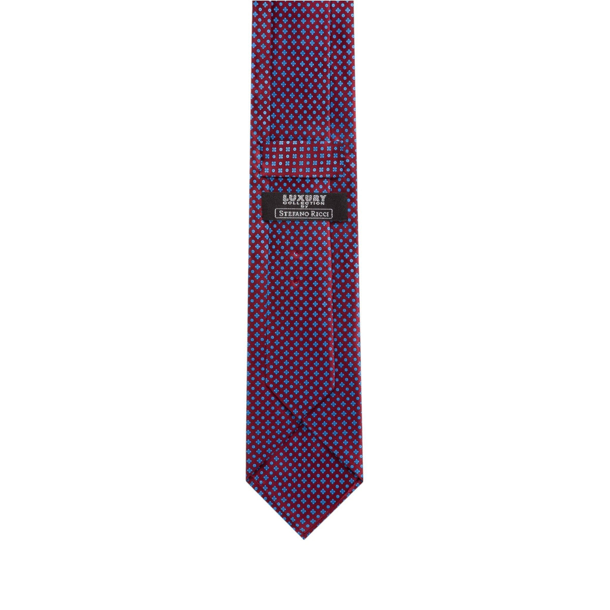 STEFANO RICCI Luxury Hand Printed Silk Tie BURGUNDY - Henry Bucks