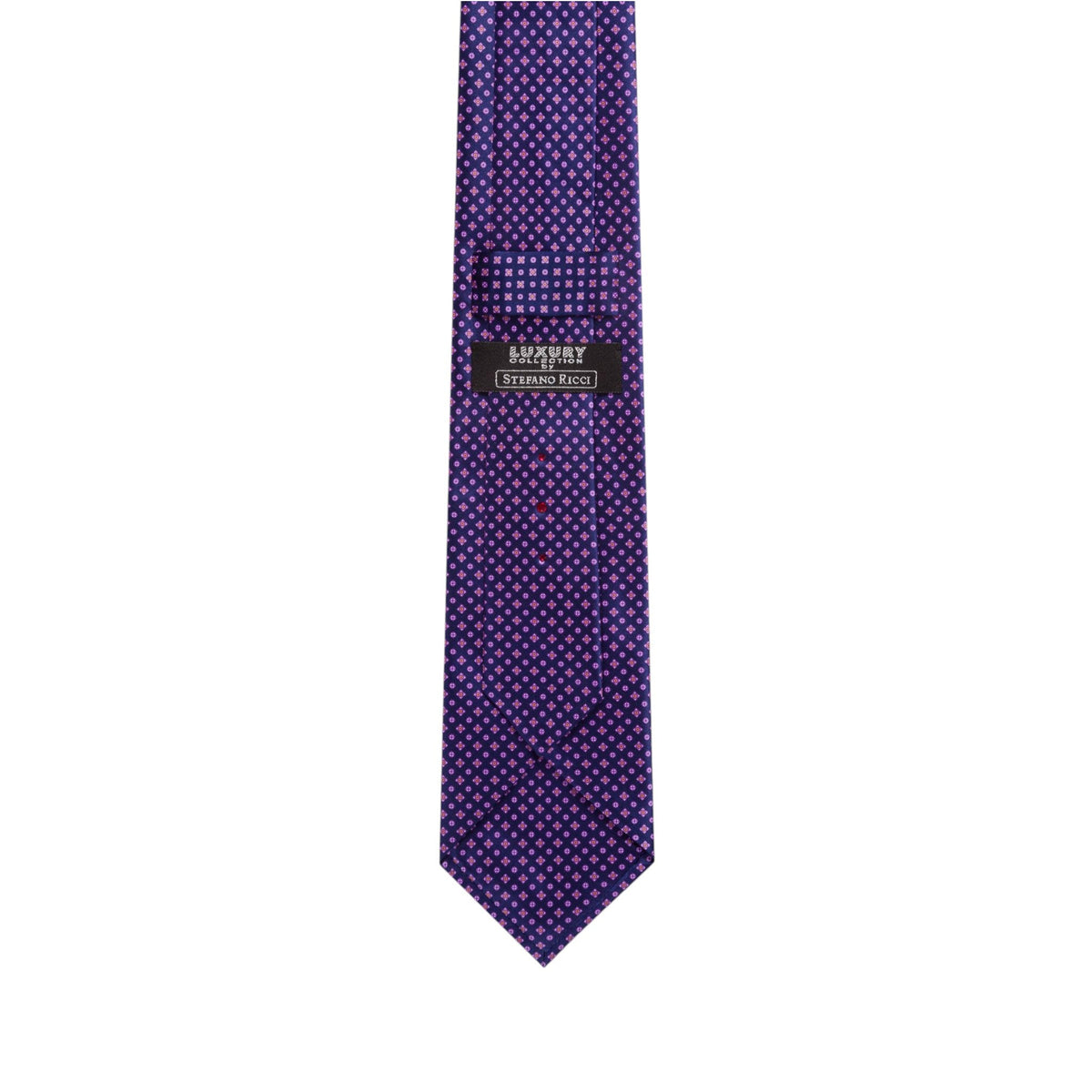 STEFANO RICCI Luxury Hand Printed Silk Tie PURPLE - Henry Bucks