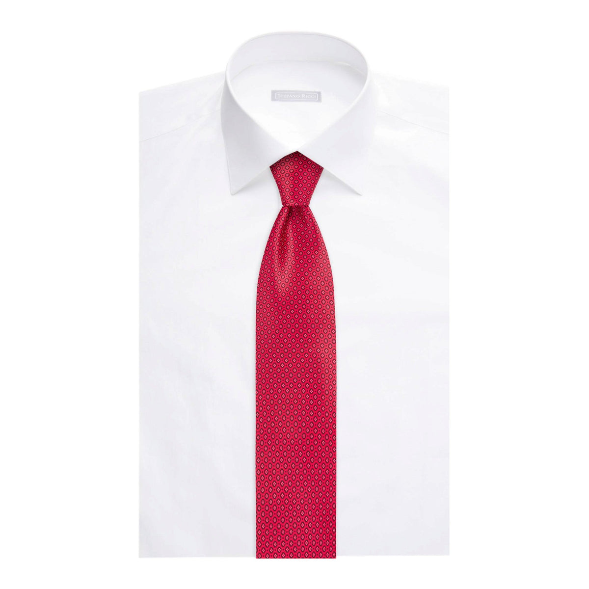 STEFANO RICCI Luxury Handmade Silk Tie RED - Henry Bucks