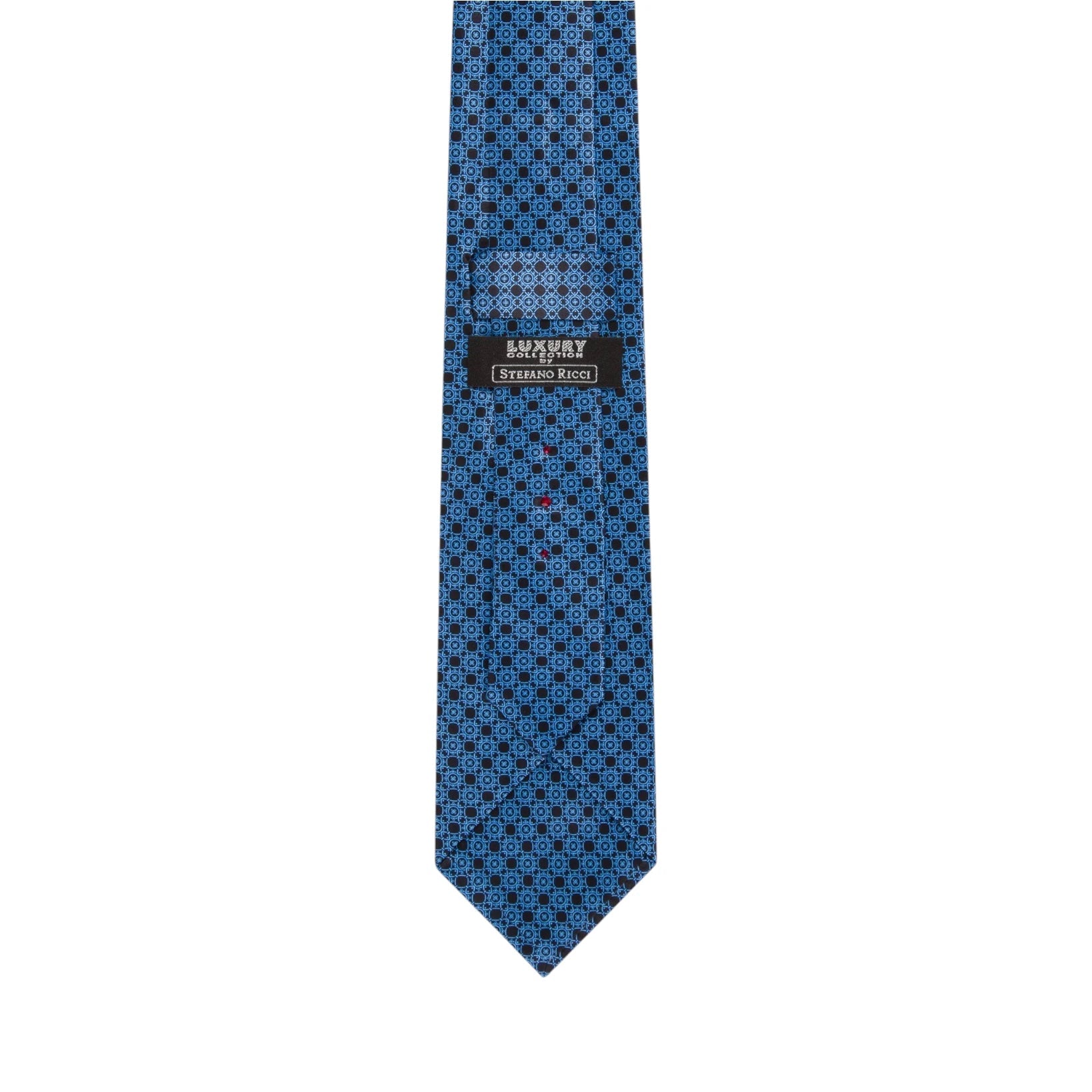STEFANO RICCI Luxury Silk Long Tie BLACK/LIGHT BLUE - Henry Bucks