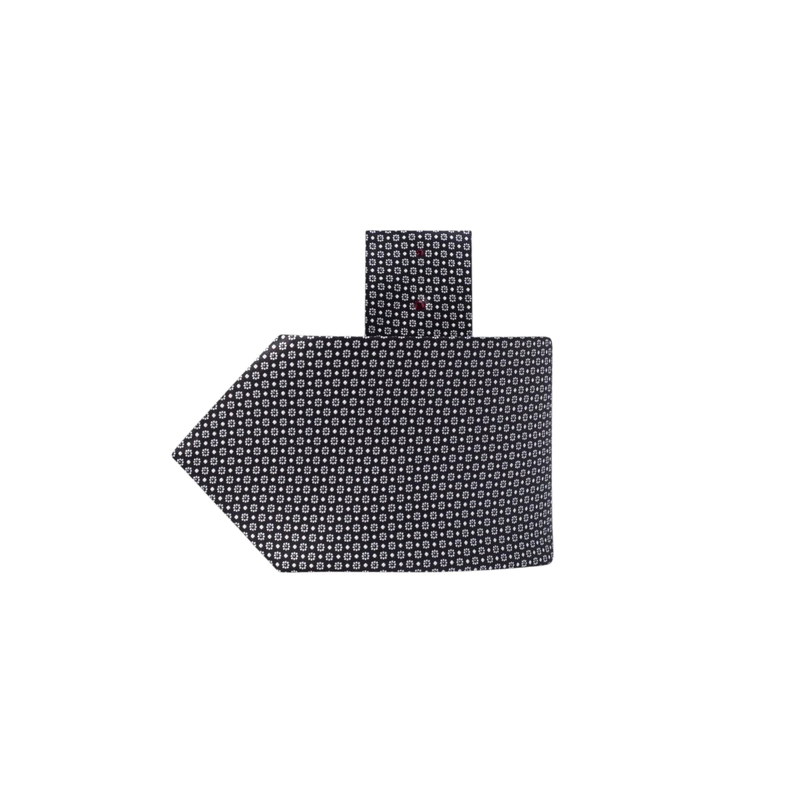 STEFANO RICCI Luxury Silk Long Tie BLACK/WHITE - Henry Bucks