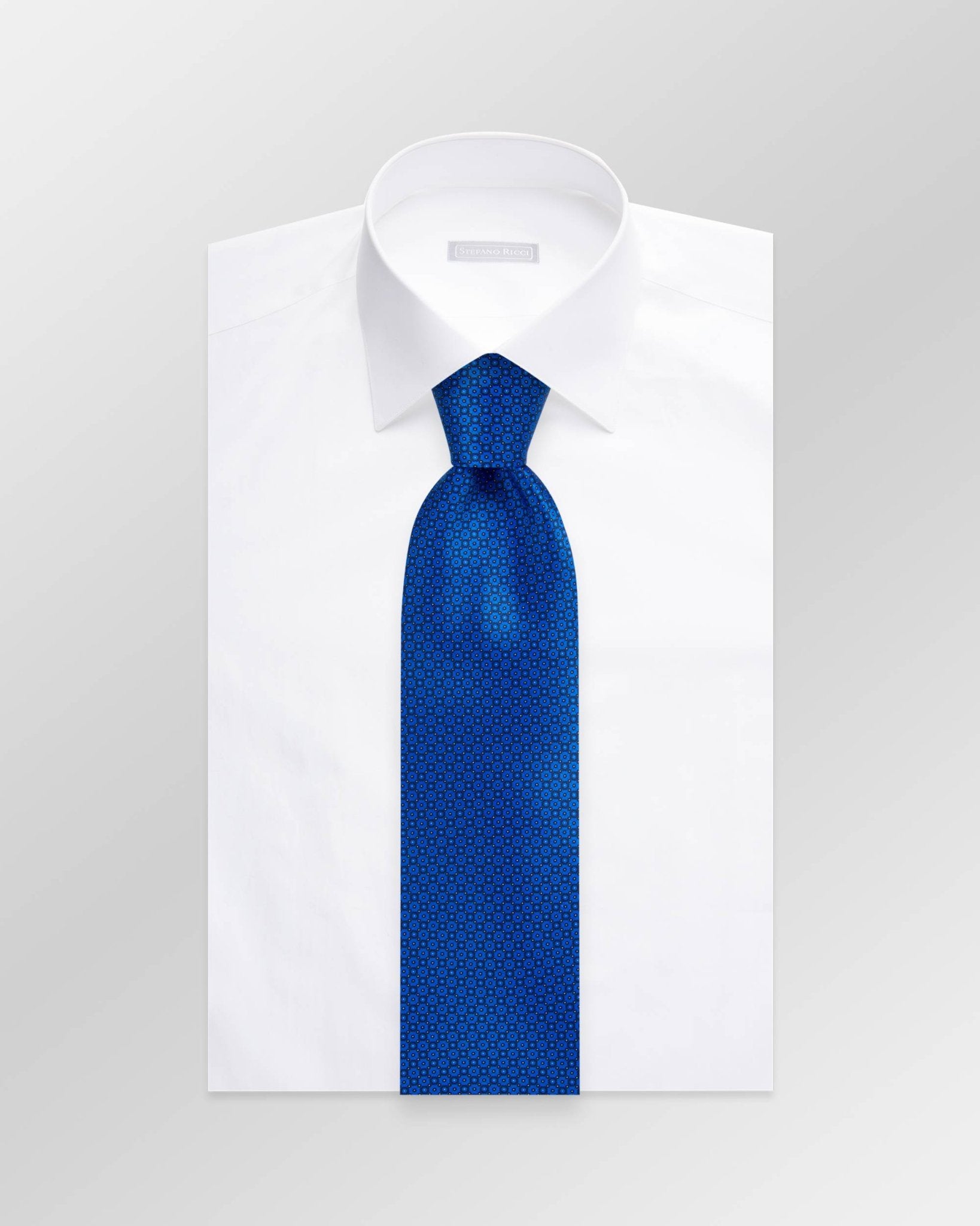 STEFANO RICCI Luxury Silk Long Tie BLUE/BLACK - Henry Bucks