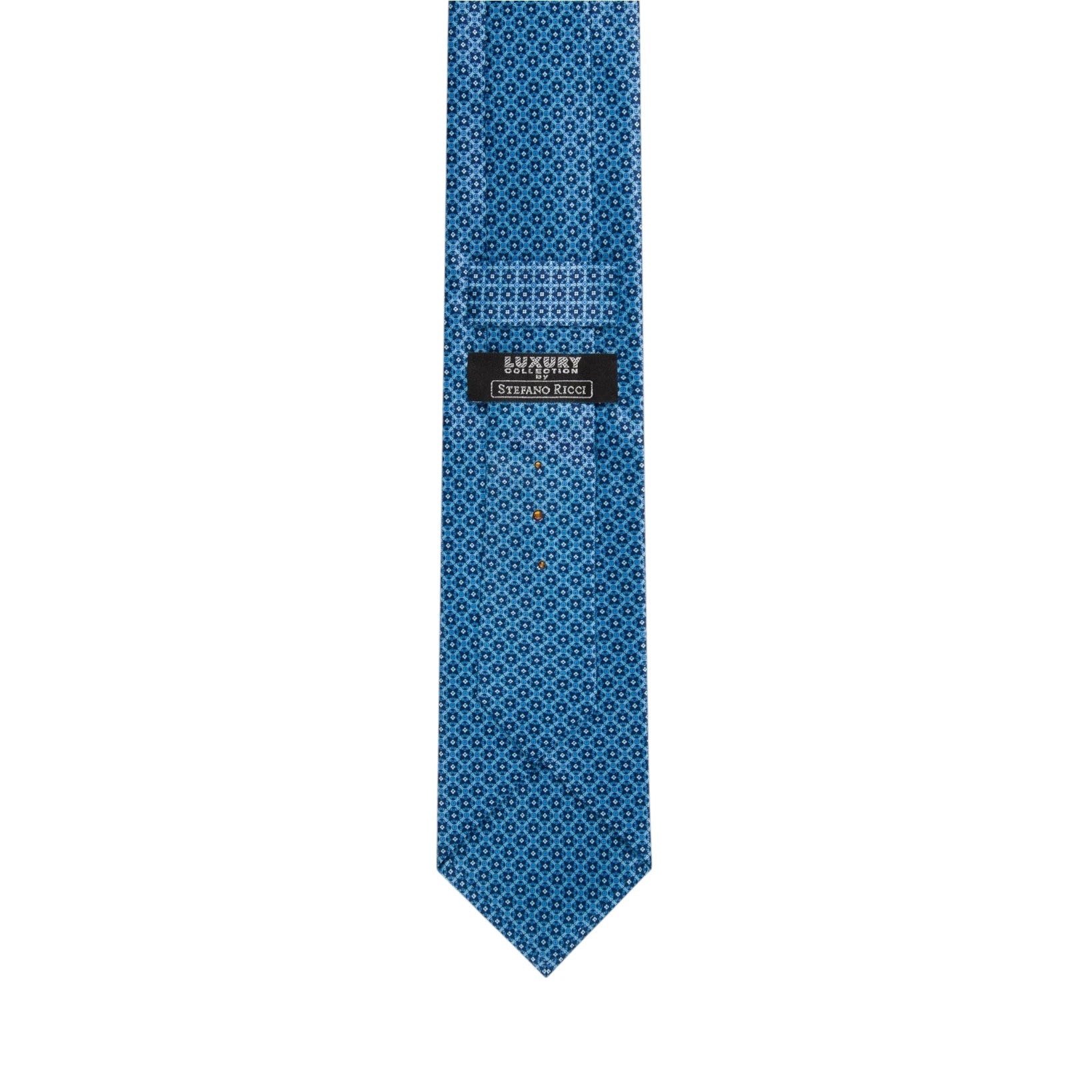 STEFANO RICCI Luxury Silk Long Tie BLUE/LIGHT BLUE - Henry Bucks
