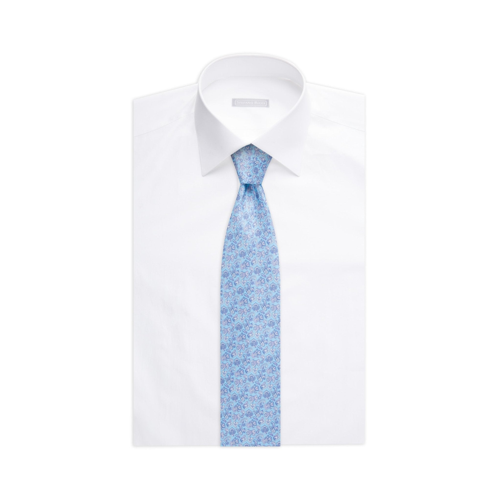 STEFANO RICCI Luxury Silk Tie TURQUOISE - Henry Bucks