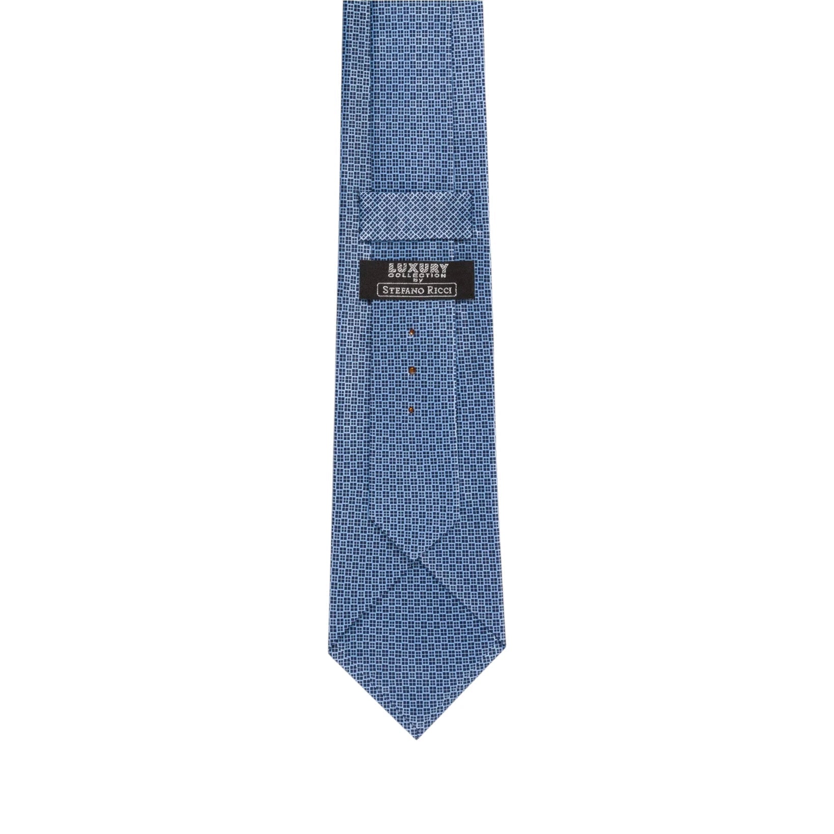 STEFANO RICCI Silk Luxury Tie BLUE/LIGHT BLUE - Henry Bucks