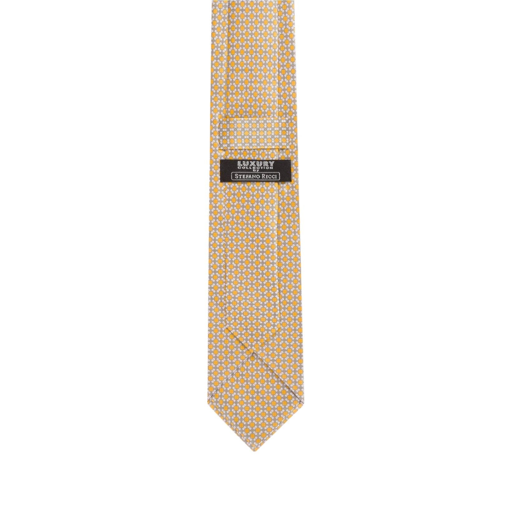 STEFANO RICCI Silk Luxury Tie YELLOW MULTI - Henry Bucks