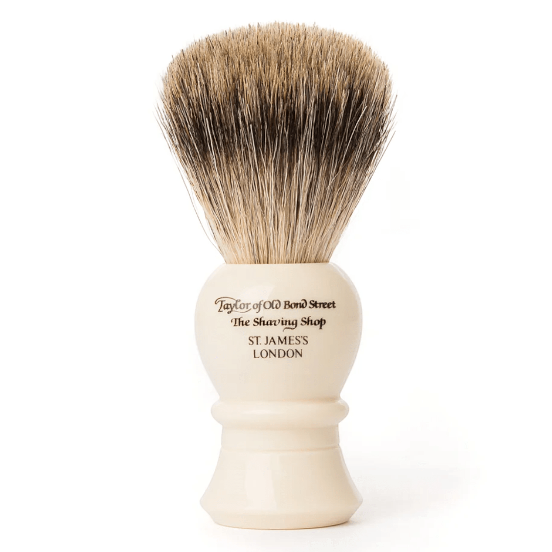 TAYLOR OF OLD BOND STREET Traditional Pure Badger Shaving Brush (Large) - Henry Bucks