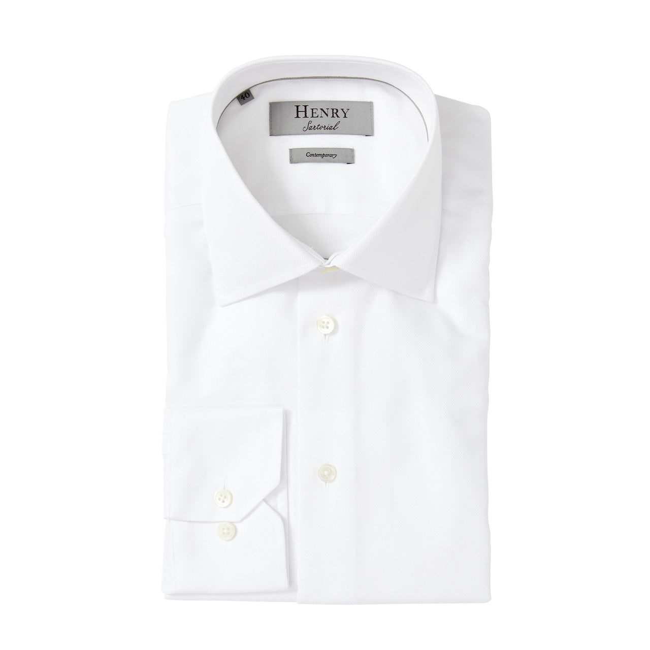HENRY SARTORIAL Oxford Shirt Contemporary WHITE
