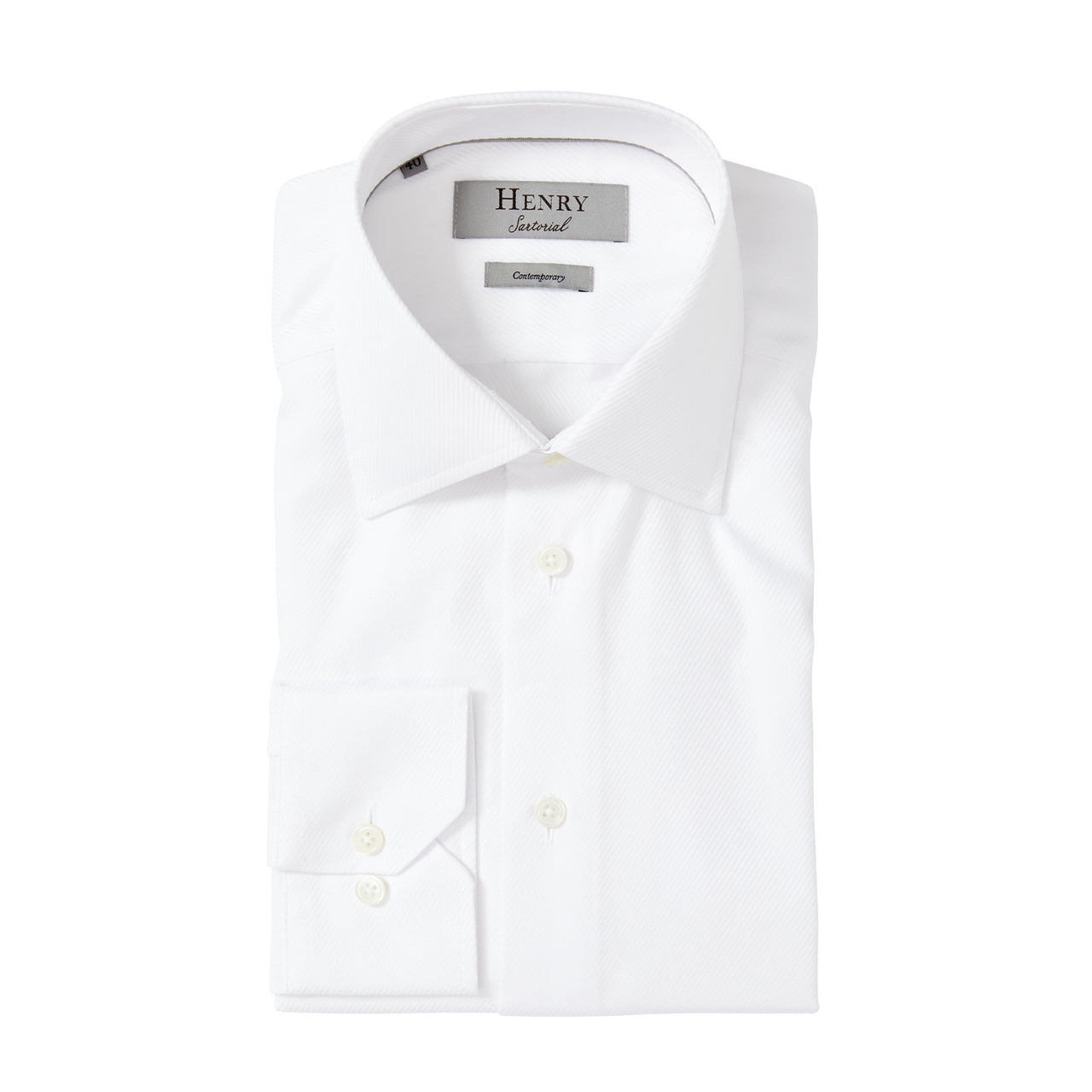 HENRY SARTORIAL Twill Shirt Contemporary WHITE