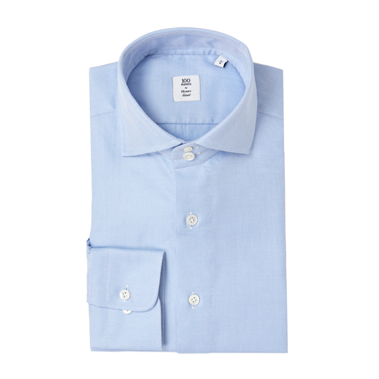 HENRY SARTORIAL X 100 HANDS Stripe Shirt BLUE/WHITE