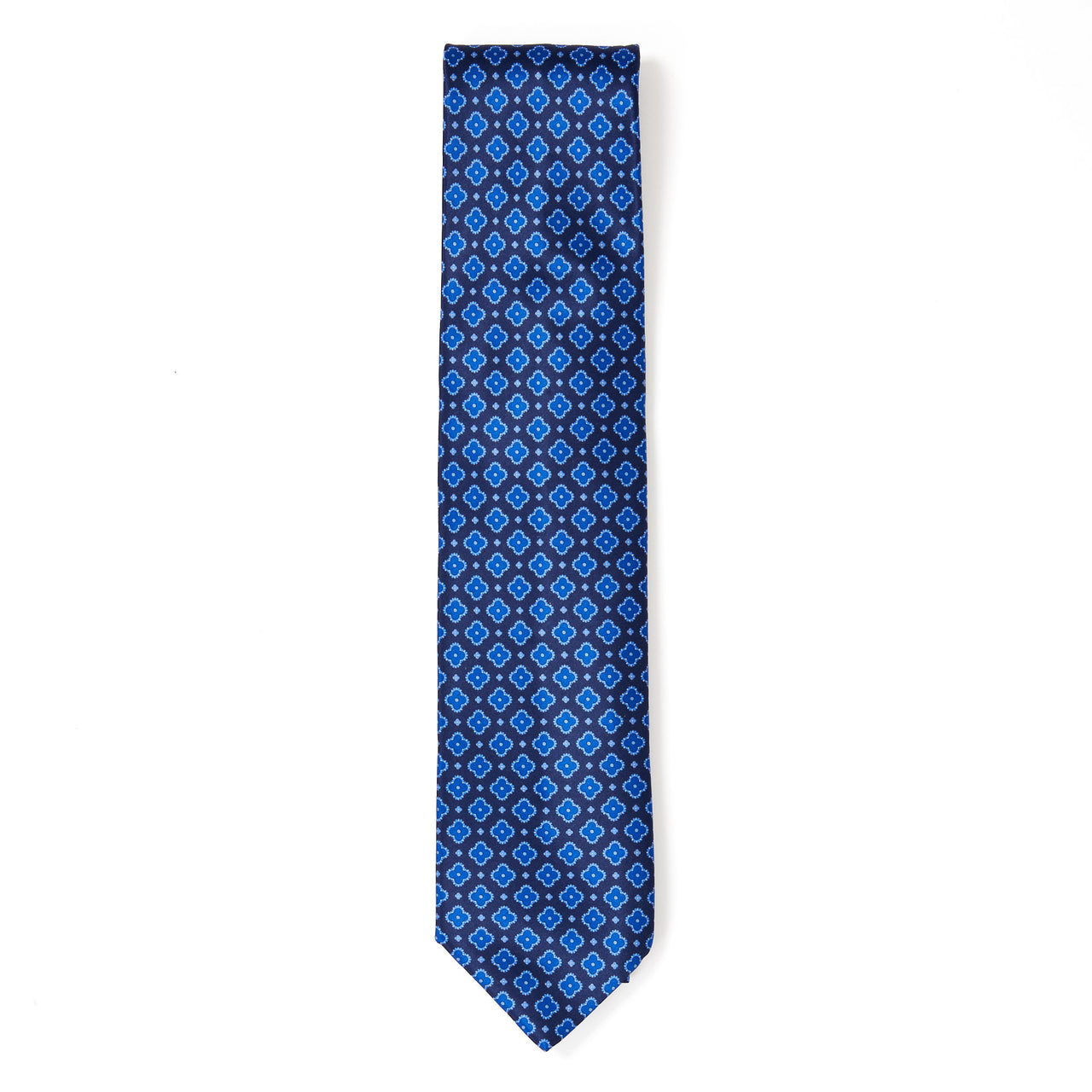 STEFANO RICCI Clover Pattern Tie BLUE