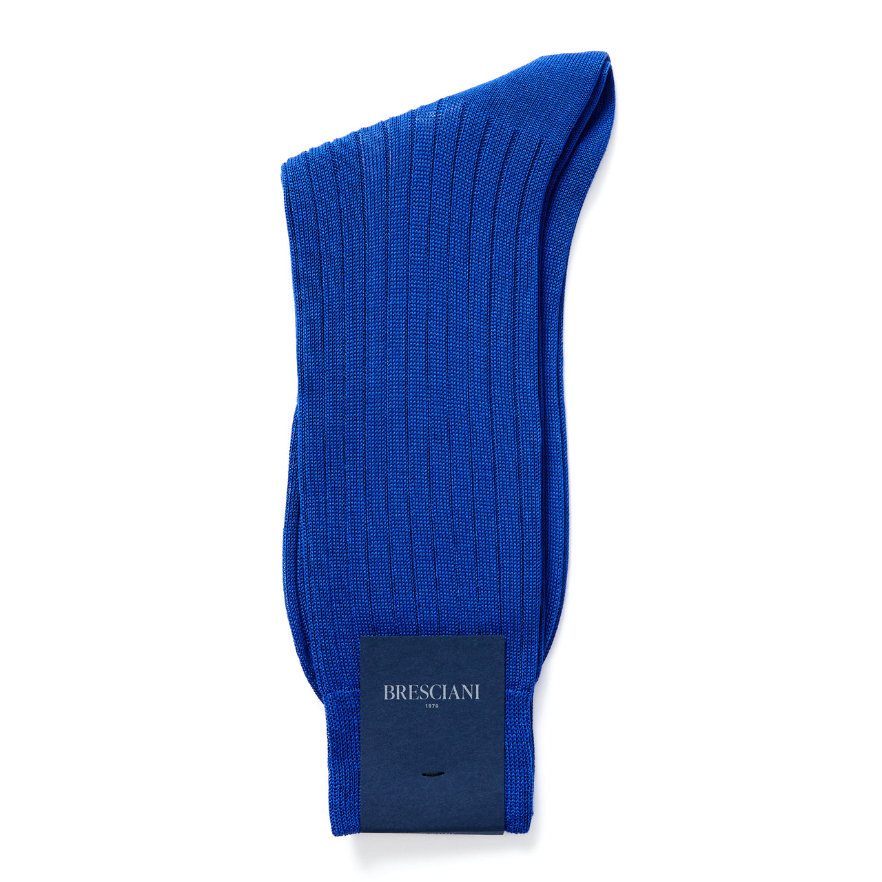 BRESCIANI Ribbed Cotton Socks ROYAL/BLUE