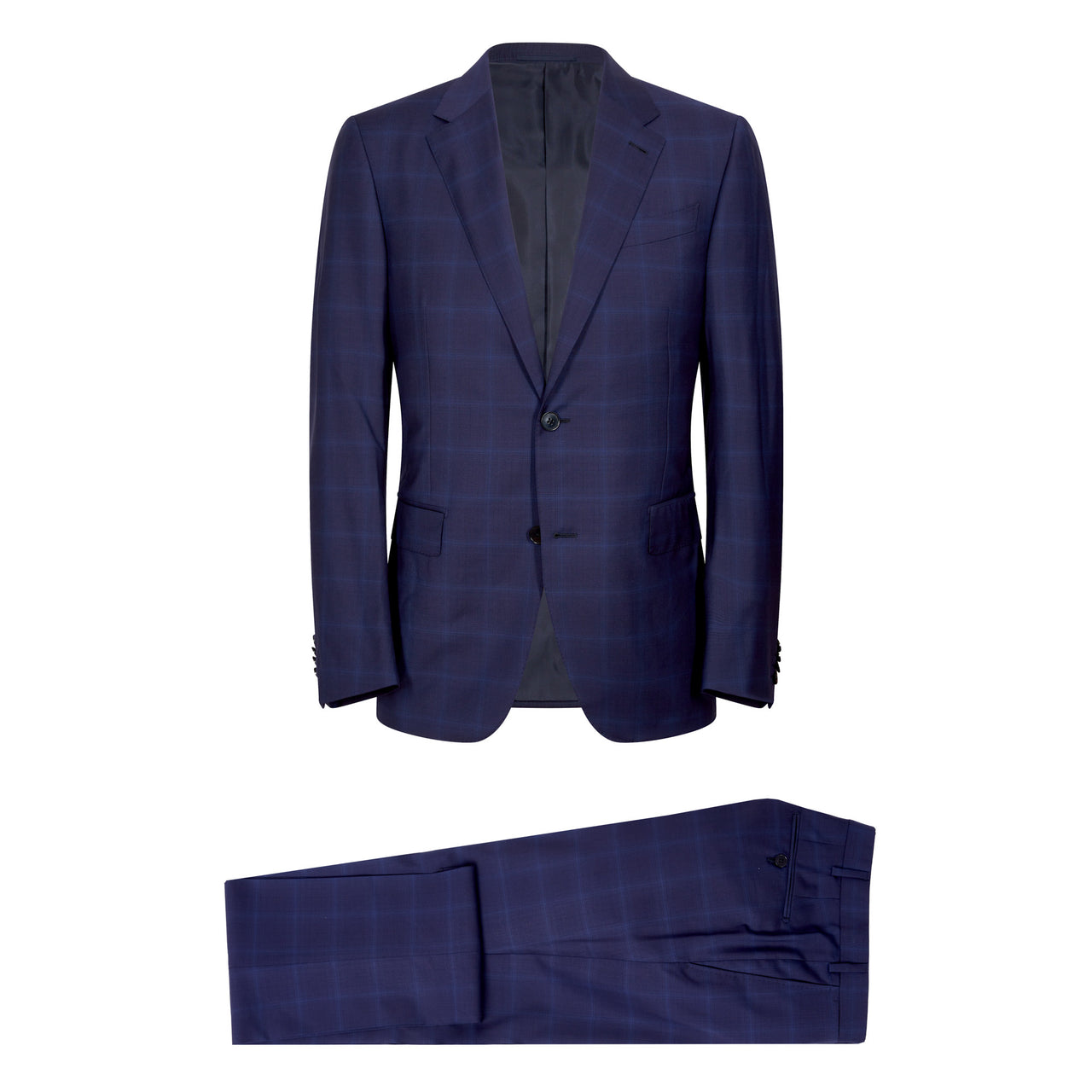 ERMENEGILDO ZEGNA Pure Wool Milano Suit NAVY CHECK
