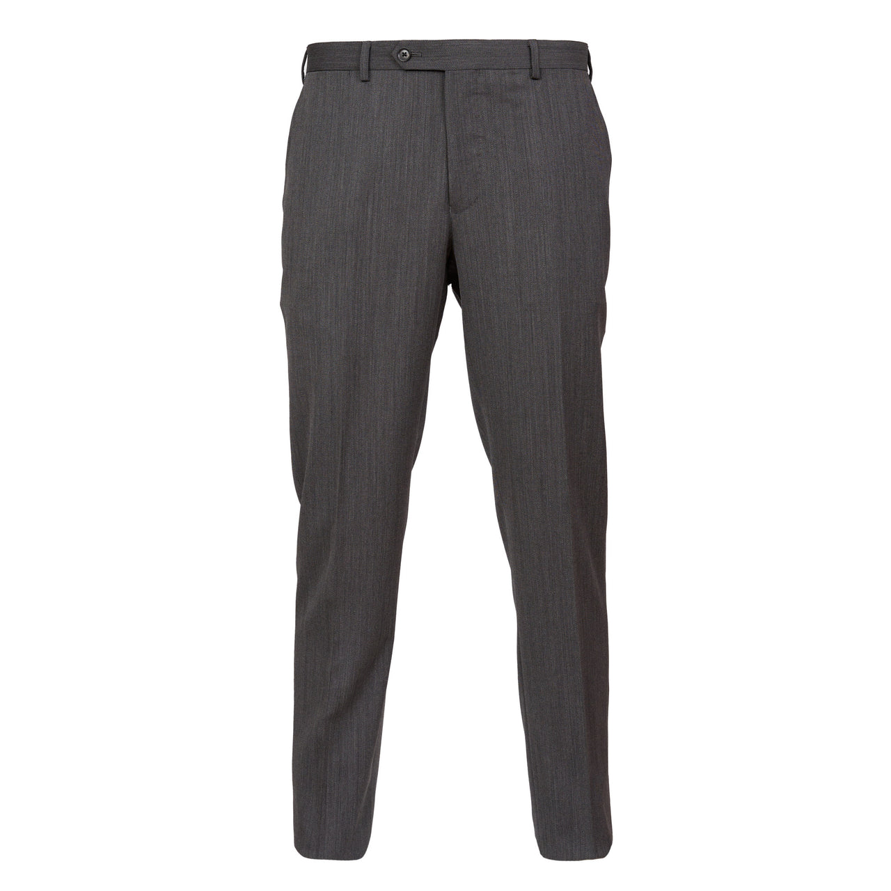 HENRY SARTORIAL Flat Front Twill Wool Trousers GREY REG