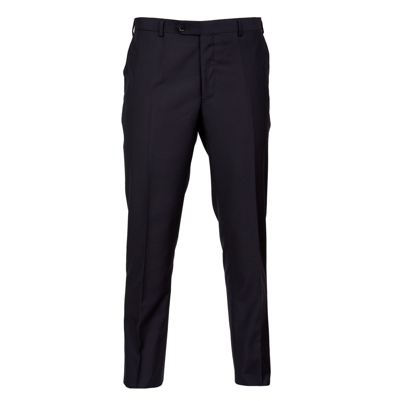 HENRY SARTORIAL Flat Front Wool Trousers NAVY REG