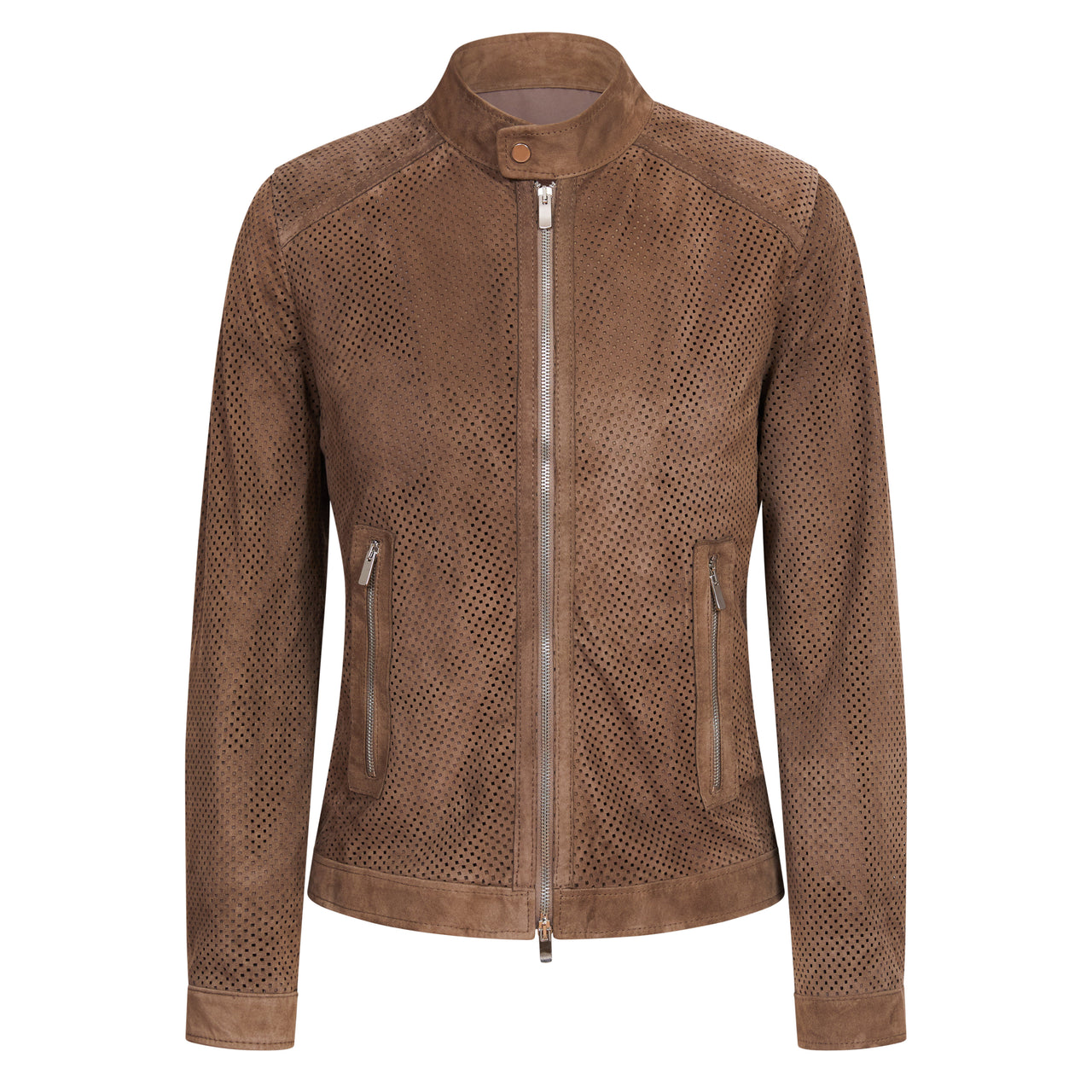MCKINNON Perforated Suede Jacket BROWN/TAUPE
