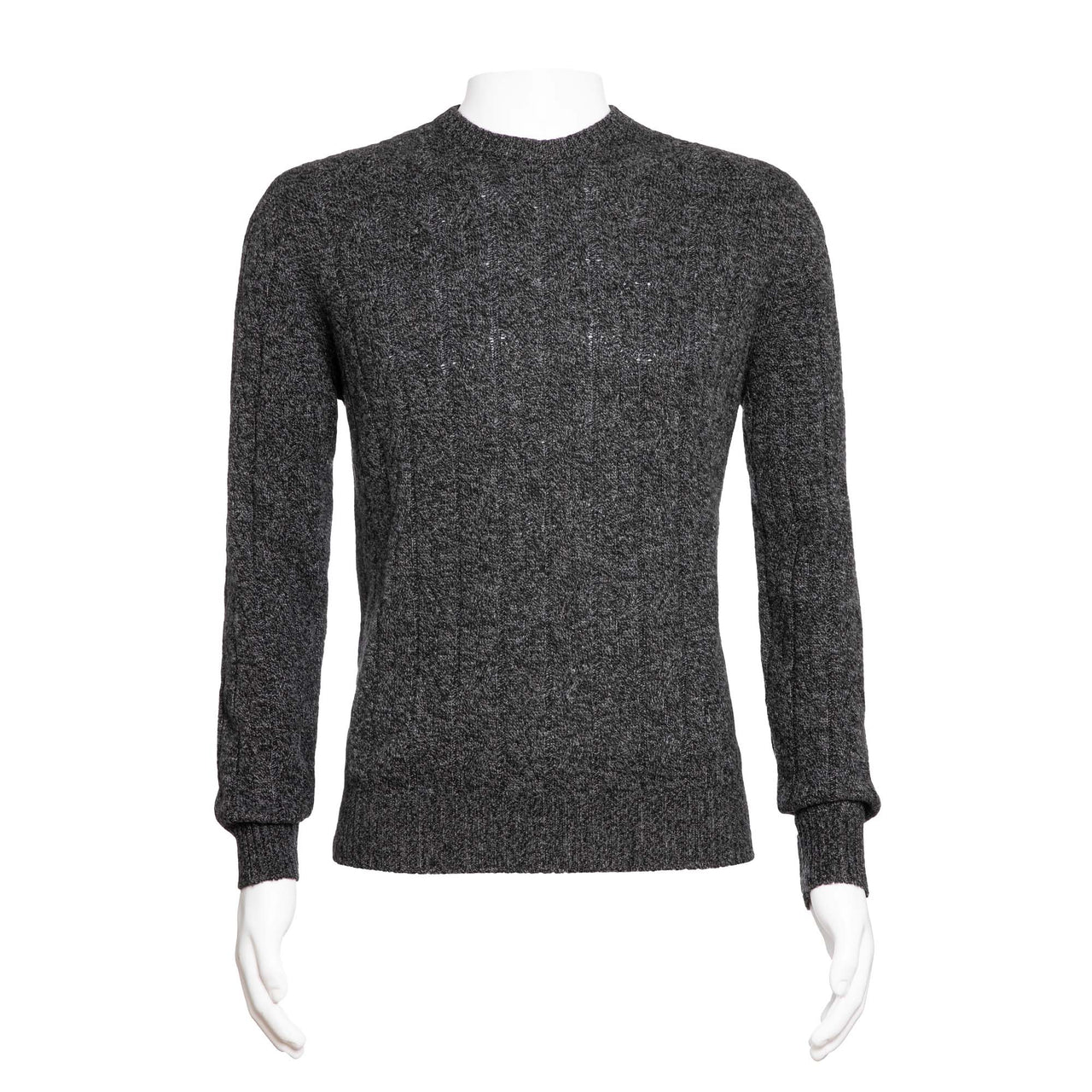 HENRY SARTORIAL Crew Neck Cable Knit MIDNIGHT