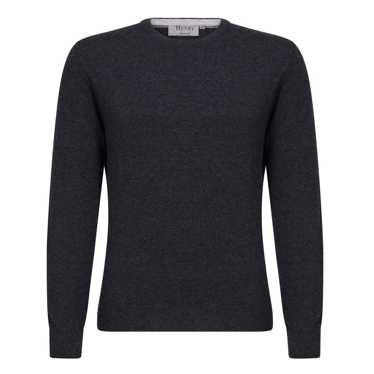 HENRY SARTORIAL Cashmere Crew Neck Knit CHARCOAL