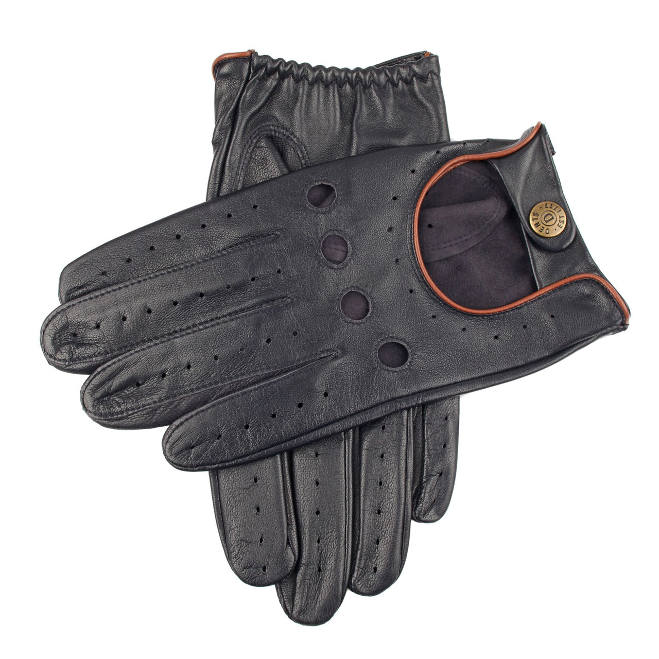 DENTS Leather Driving Glove NAVY