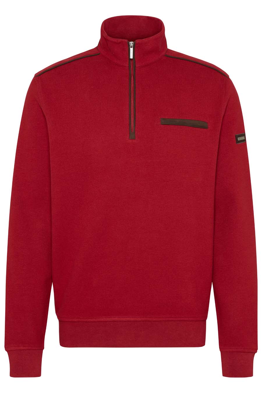 BUGATTI Half Zip Mens Sweatshirt RED