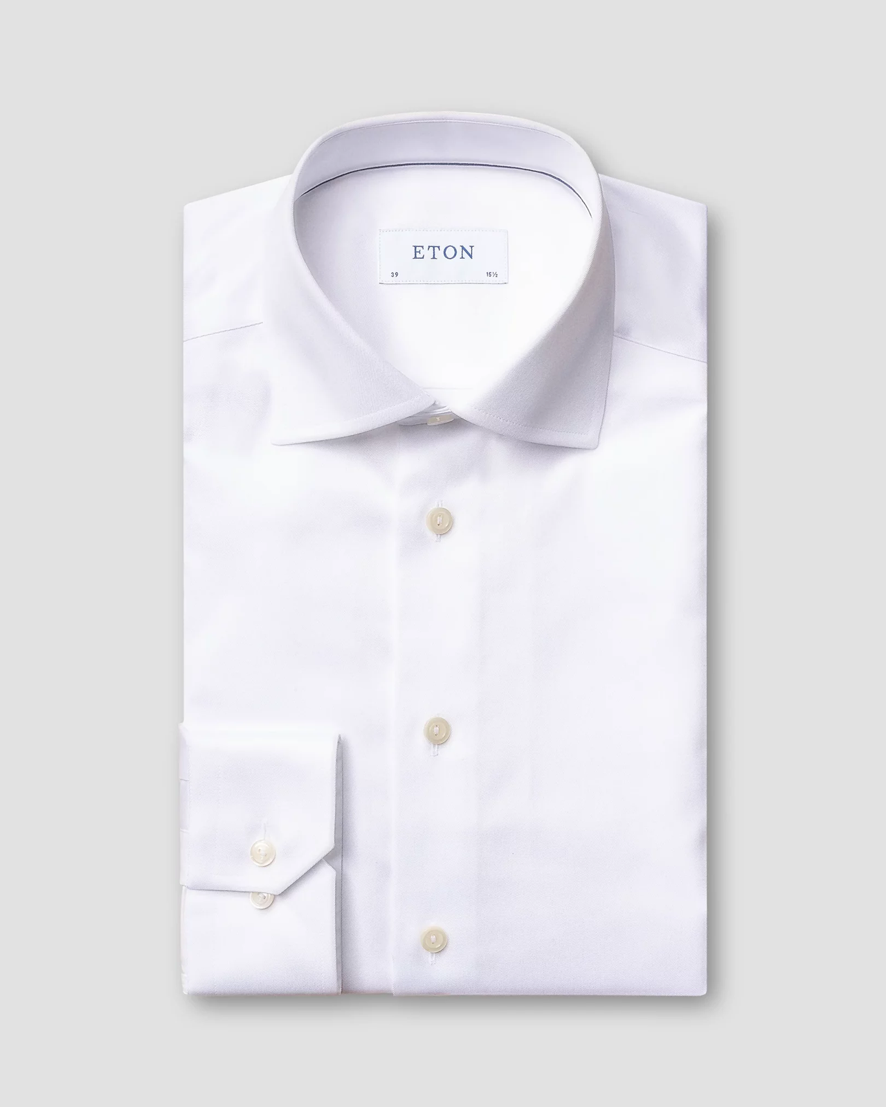 ETON Plain Twill Single Cuff Slim-Fit Shirt WHITE