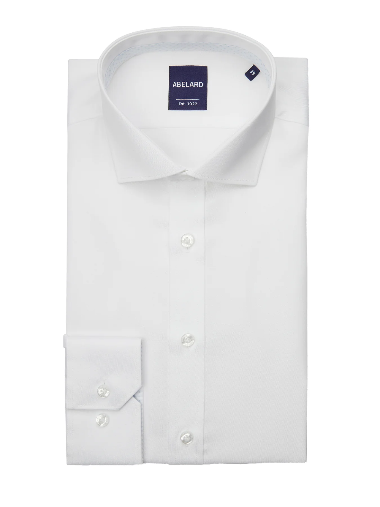 ABELARD Non Iron Cotton Twill Shirt Double Cuff Slim Fit WHITE
