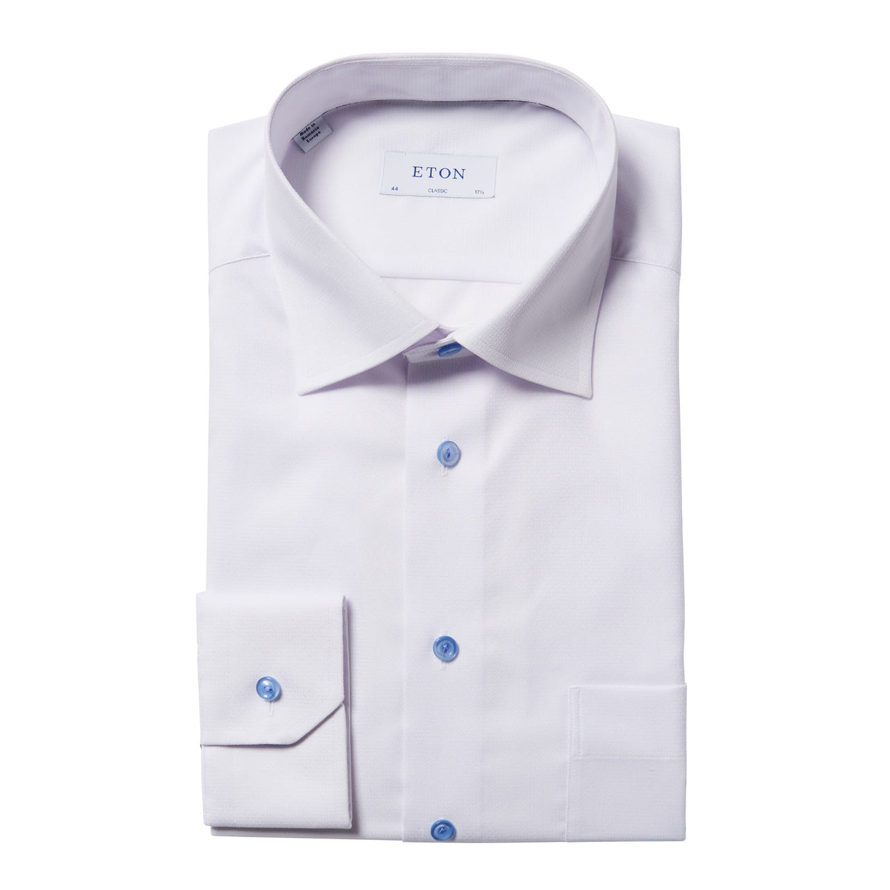 ETON Cutaway Long Sleeve Shirt Single Cuff Classic Fit WHITE