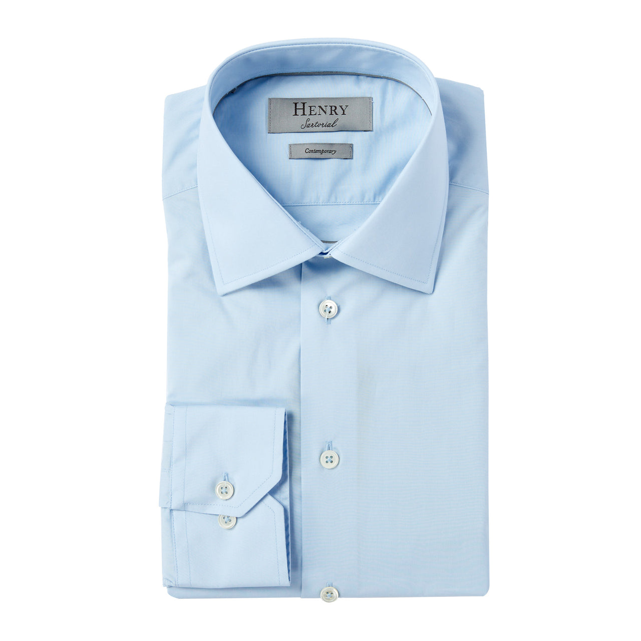 HENRY SARTORIAL Plain Shirt POWDER BLUE