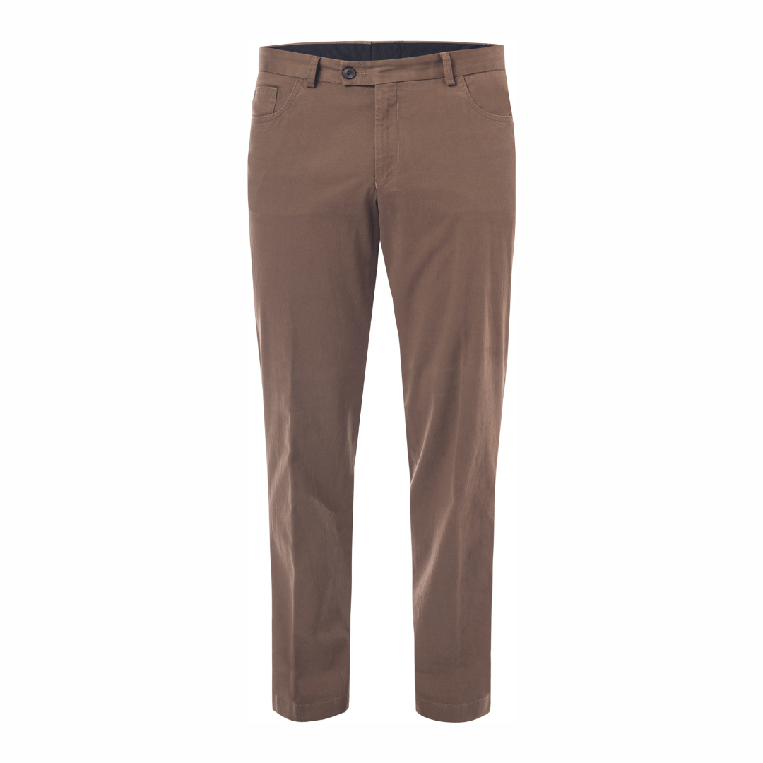 Hiltl Mens The Ultimate Trouser Chino Pant 36x33 Taupe Twill Straight Leg