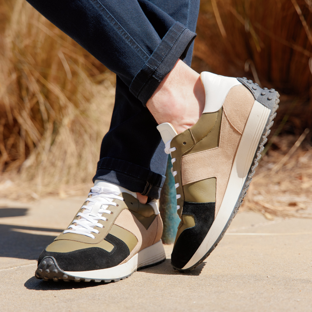 ARTIGIANO ROMA Multi Suede Sneaker BEIGE/OLIVE