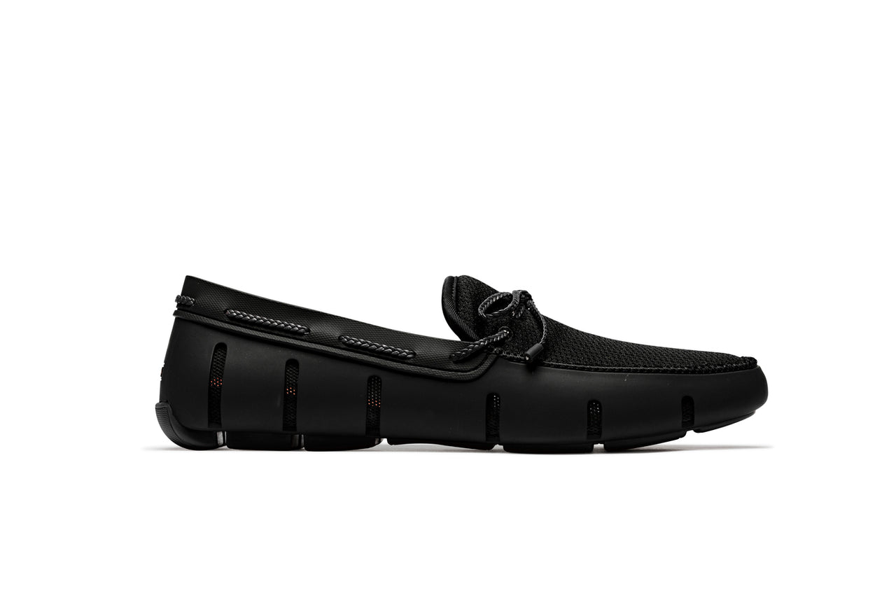 SWIMS BRAID LACE LOAFER in BLACK