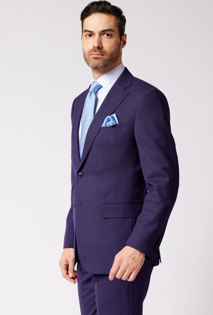 Henry Sartorial x Dormeuil Suit BLUE PURPLE RED