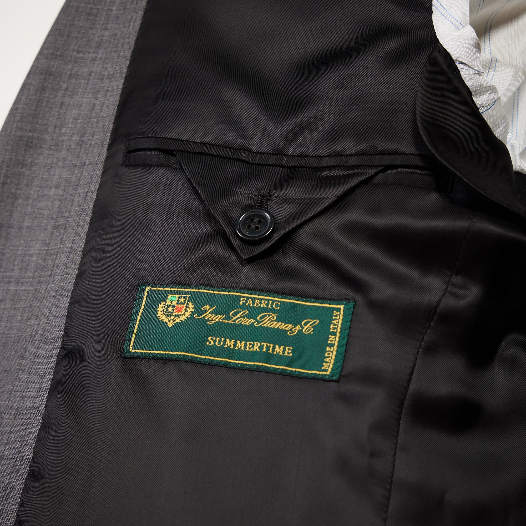 HENRY SARTORIAL Loro Piana 1/2 Canvas Wool Suit GREY BLUE