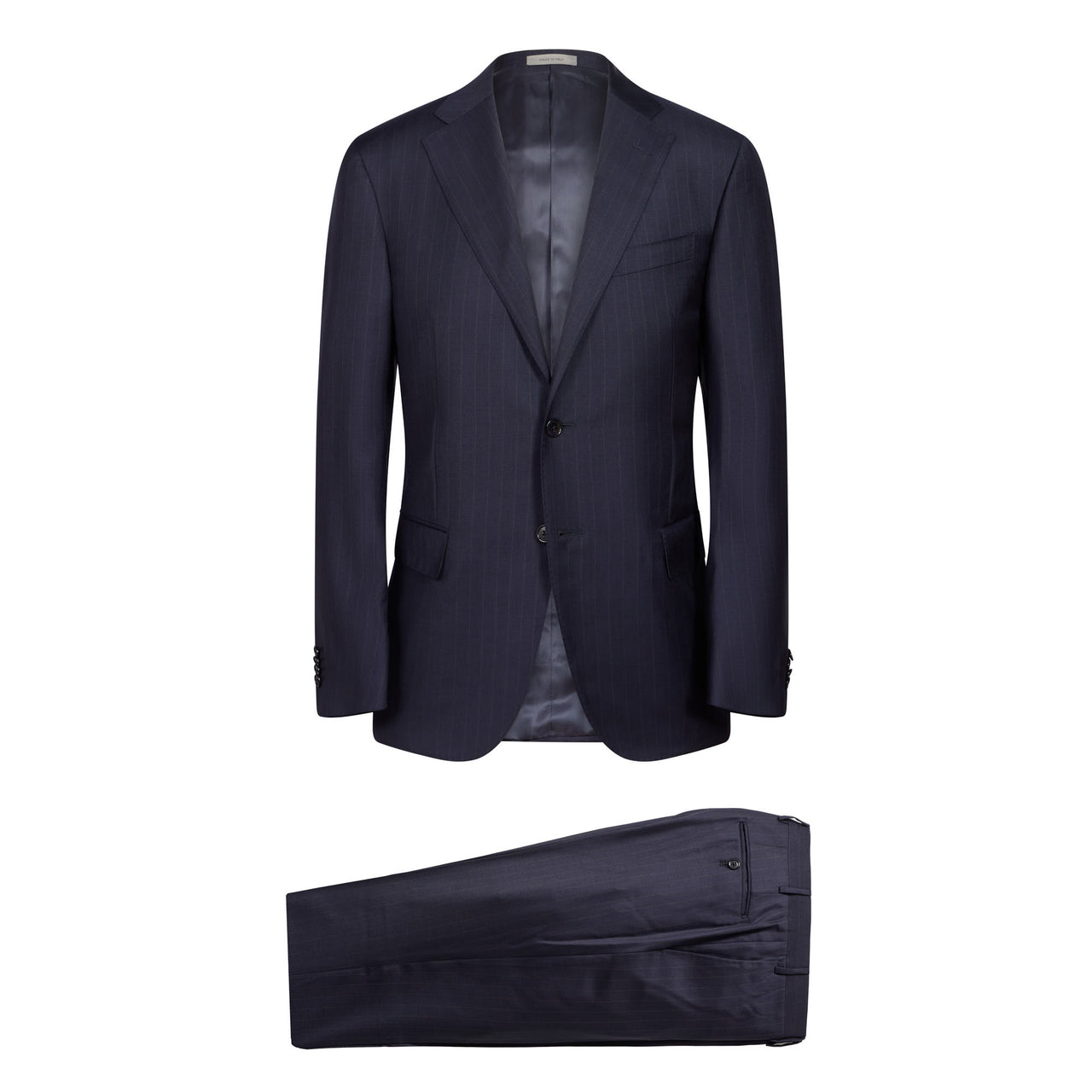 CORNELIANI Striped Twill Suit NAVY/BROWN REG