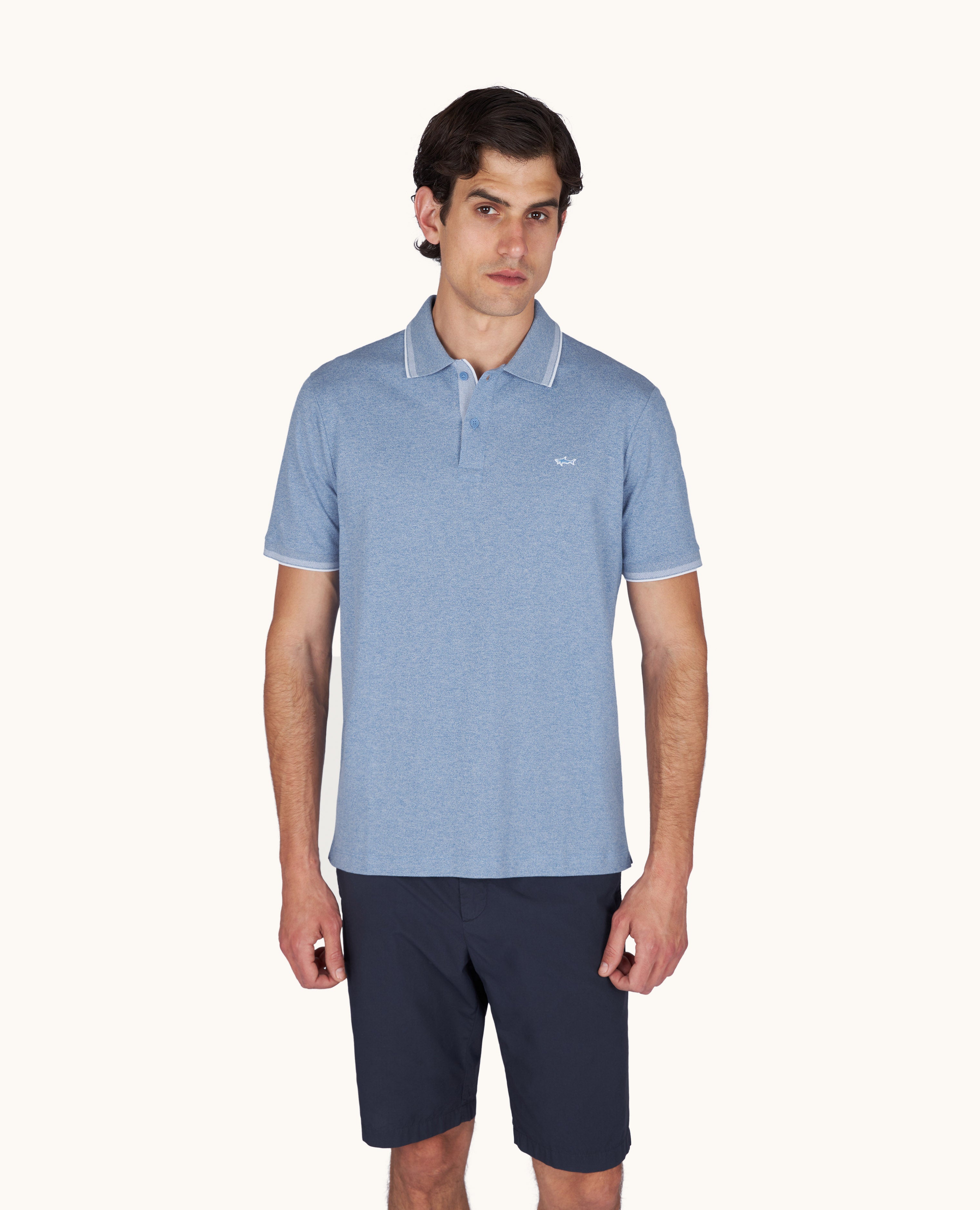 PAUL & SHARK Jaspe Cotton Pique Polo BLUE