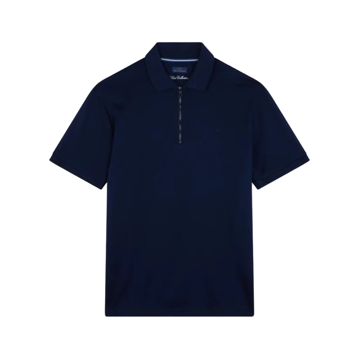 PAUL & SHARK Fine Pique Zip-up Cotton Polo NAVY