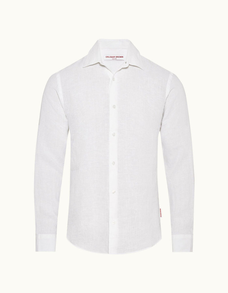 ORLEBAR BROWN Mens Linen Shirt WHITE