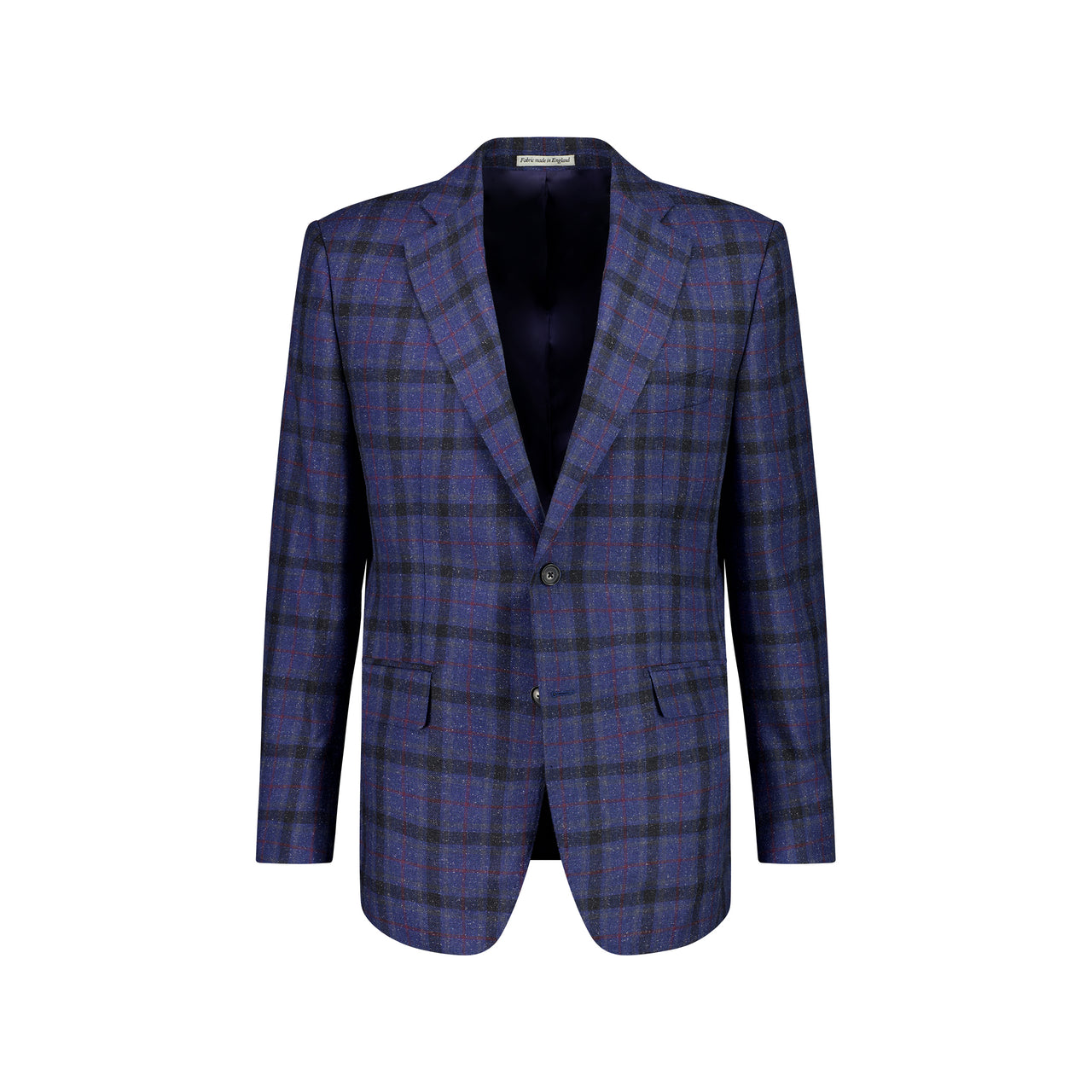 HENRY SARTORIAL DORMEUIL Wool/Silk Check Jacket SOFT BURGUNDY/NAVY REG