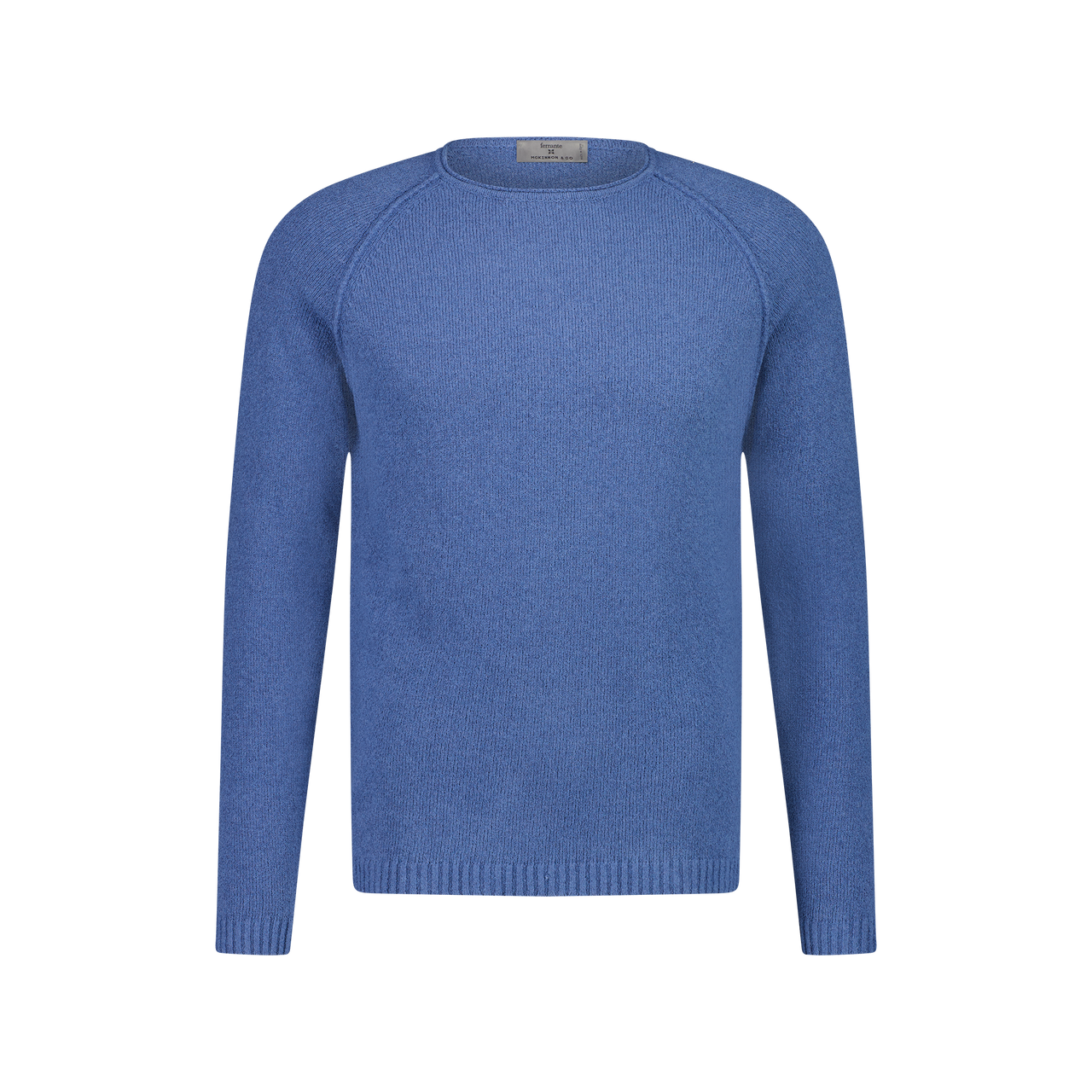 MCKINNON x FERRANTE Long Sleeve Crew Neck Sweater in MID BLUE