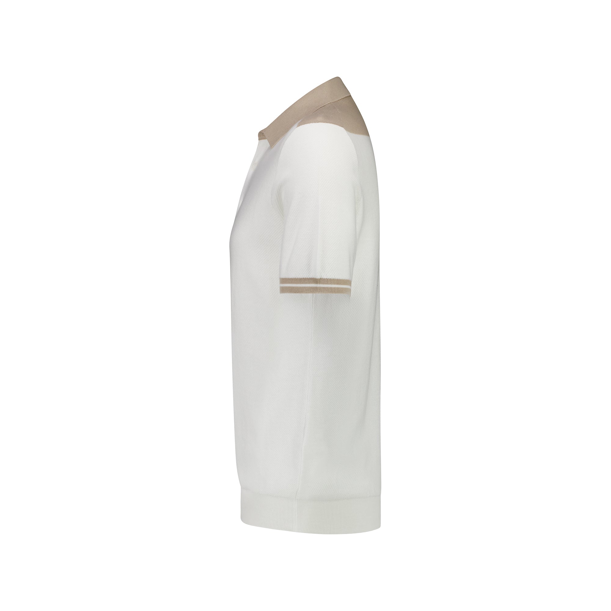 Ferrante Short Sleeve Contrast Polo in WHITE