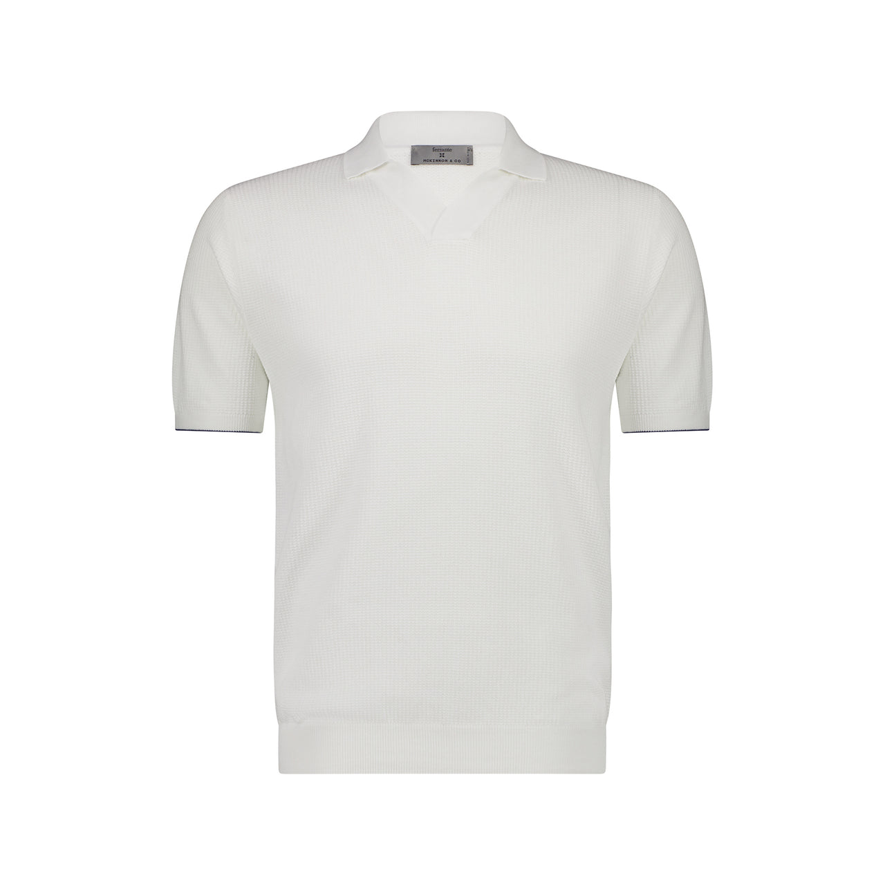 MCKINNON x FERRANTE Short Sleeve Buttonless Polo in WHITE
