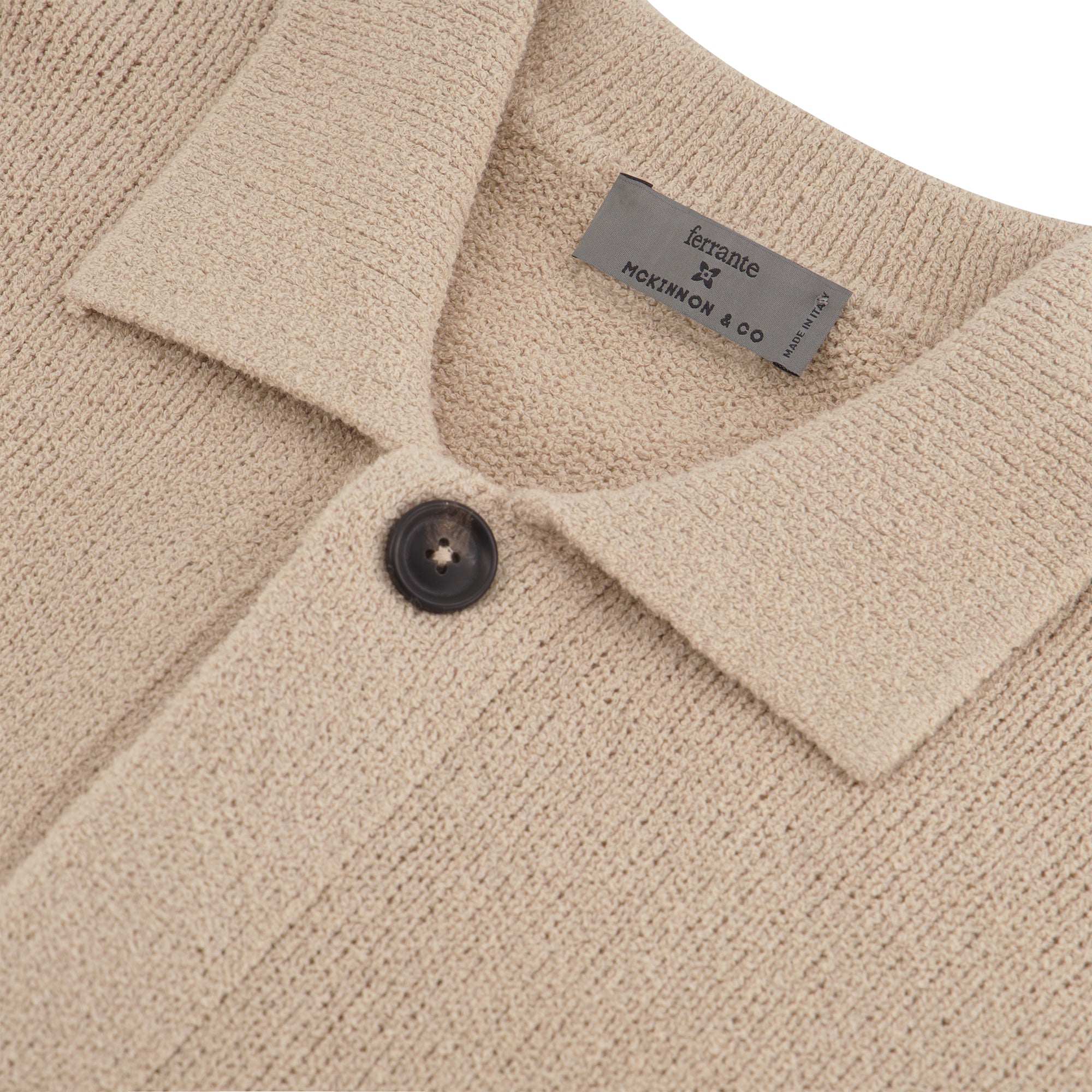 MCKINNON x FERRANTE Knit Boucle Shirt Jacket in BEIGE