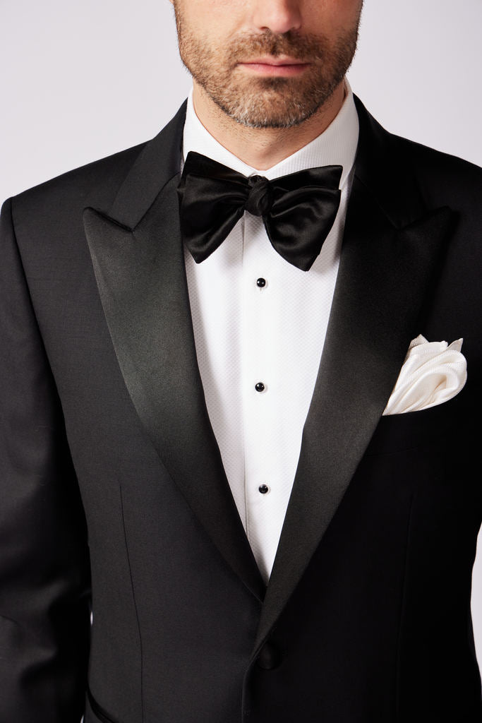 HENRY SARTORIAL X DORMEUIL Peak Collar Dinner Suit BLACK REG