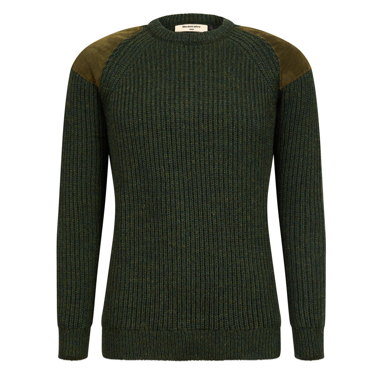 BEAUCAIRE Sweater With Suede OLIVE